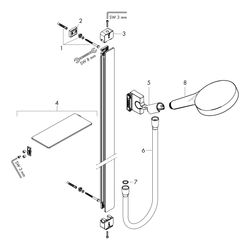 hansgrohe Rainfinity Brauseset 130mm 3jet mit Brausestange 1500mm 14l/min Ablagen, ... HANSGROHE-27673000 4059625214169 (Abb. 1)