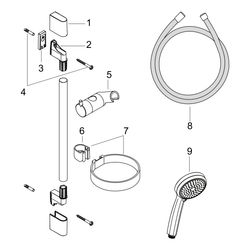 hansgrohe Croma 100 Brauseset Vario mit Brausestange 650mm 18l/min Seifenschale, Ch... HANSGROHE-27772000 4011097537405 (Abb. 1)