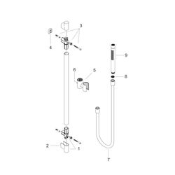 Hansgrohe AXOR Starck Brauseset, 14,5l/min, 90cm, Stabhandbrause 2jet, Chrom... HANSGROHE-27980000 4011097262574 (Abb. 1)