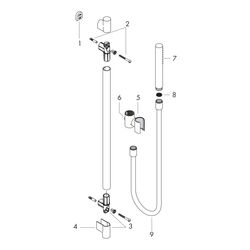 Hansgrohe AXOR Starck Brauseset, 8l/min, 90cm, Stabhandbrause 1jet EcoSmart, Chrom... HANSGROHE-27983000 4011097678023 (Abb. 1)