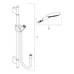 Hansgrohe AXOR Uno Brauseset 90cm, Handbrause, 15l/min, 120 3jet, Edelstahl Optic... HANSGROHE-27987800 4011097846699 (Abb. 1)