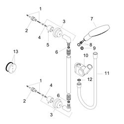 Hansgrohe AXOR Brausenset Citterio 900mm, Handbrause 120mm, 3jet, 15l/min, Brushed ... HANSGROHE-27991250 4011097895673 (Abb. 1)