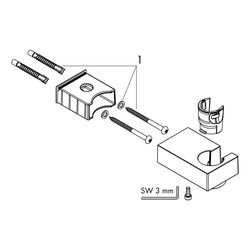 hansgrohe Brausehalter Porter E für Handbrausen, Chrom... HANSGROHE-28387000 4059625214121 (Abb. 1)