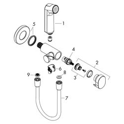 hansgrohe Bidette Handbrause S 1jet EcoSmart 6,2l/min Schwarz/Chrom gebürstet für K... HANSGROHE-29230340 4059625554258 (Abb. 1)