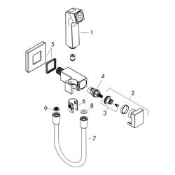 Hansgrohe Bidette Handbrause 1jet E EcoSmart 6,2l/min für Kaltwasser, Brausehalter,... HANSGROHE-29231990 4059625554777 (Abb. 1)