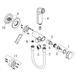 Hansgrohe Bidette Handbrause 1jet S EcoSmart 6,2l/min für Warmwasser, Brausehalter,... HANSGROHE-29232340 4059625406014 (Abb. 1)