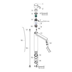 hansgrohe Waschtischmischer Metris S Highriser chrom... HANSGROHE-31022000 4011097576602 (Abb. 1)