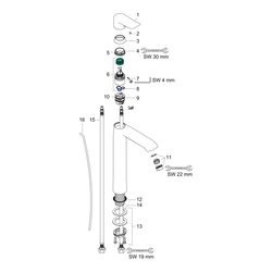 hansgrohe Metris Einhebel-Waschtischmischer 260mm 5l/min für Aufsatzwaschtische mit... HANSGROHE-31082000 4011097660981 (Abb. 1)