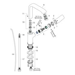 hansgrohe Metris Einhebel-Waschtischmischer 230mm 5l/min mit Zugstangen-Garnitur, C... HANSGROHE-31087000 4011097651231 (Abb. 1)
