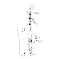 hansgrohe Metris Einhebel-Waschtischmischer 100mm 5l/min für Handwaschbecken mit Zu... HANSGROHE-31088000 4011097661032 (Abb. 1)