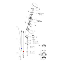 hansgrohe Focus Einhebel-Waschtischmischer 70mm, Chrom für Niederdruck/offene Warmw... HANSGROHE-31132000 4011097678030 (Abb. 1)