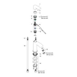 hansgrohe Metris Einhebel-Waschtischmischer 100mm 5l/min für Handwaschbecken ohne G... HANSGROHE-31186000 4011097710402 (Abb. 1)