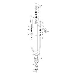 hansgrohe Metris Einhebel-Wannenmischer bodenstehend, Chrom... HANSGROHE-31471000 4011097760667 (Abb. 1)