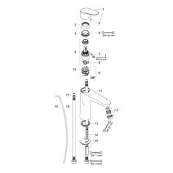 hansgrohe Focus Einhebel-Waschtischmischer 100mm, LowFlow 3,5l/min mit Zugstangen-G... HANSGROHE-31603000 4011097719306 (Abb. 1)