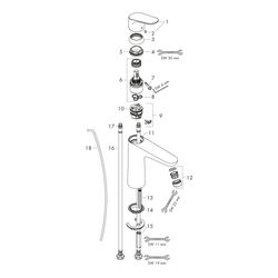 hansgrohe Focus Einhebel-Waschtischmischer 100mm 5l/min mit Zugstangen-Garnitur, Ch... HANSGROHE-31607000 4011097679433 (Abb. 1)