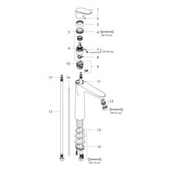 hansgrohe Focus Einhebel-Waschtischmischer 190mm 5l/min mit Zugstangen-Garnitur, Ch... HANSGROHE-31608000 4011097679440 (Abb. 1)