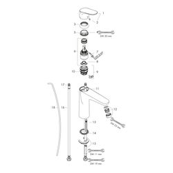 hansgrohe Focus Einhebel-Waschtischmischer 100mm 5l/min CoolStart mit Zugstangen-Ga... HANSGROHE-31621000 4011097691510 (Abb. 1)