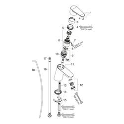 hansgrohe Focus Einhebel-Waschtischmischer 70mm 5l/min mit Zugstangen-Garnitur, Chr... HANSGROHE-31730000 4011097590769 (Abb. 1)