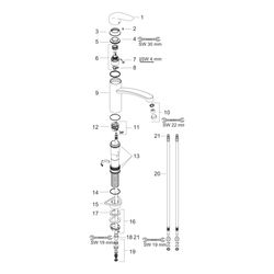 hansgrohe Focus M41 Einhebel-Küchenmischer 160mm 5l/min Niederdruck/offene Warmwass... HANSGROHE-31804000 4011097641898 (Abb. 1)
