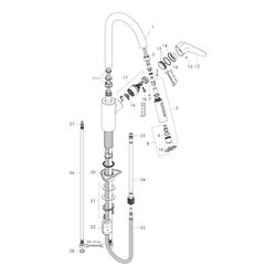 hansgrohe Focus M41 Einhebel-Küchenmischer 240mm 10l/min 2jet, Mattschwarz, Auszieh... HANSGROHE-31815670 4059625231180 (Abb. 1)