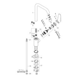 hansgrohe Focus M41 Einhebel-Küchenmischer 260mm 12l/min 1jet, Edelstahl Finish... HANSGROHE-31820800 4011097679471 (Abb. 1)