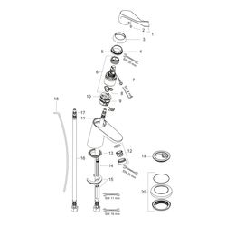 hansgrohe Focus Einhebel-Waschtischmischer 70mm 5l/min Zugstangen-Garnitur mit extr... HANSGROHE-31910000 4011097725819 (Abb. 1)