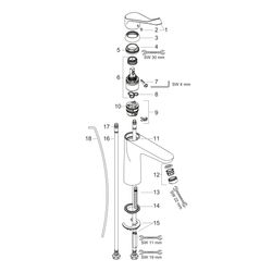 hansgrohe Focus Einhebel-Waschtischmischer 100mm 5l/min Zugstangen-Garnitur mit ext... HANSGROHE-31911000 4011097725833 (Abb. 1)