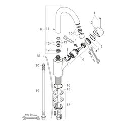 hansgrohe Talis S Einhebel-Waschtischmischer 200mm 5l/min mit Schwenkauslauf, Zugst... HANSGROHE-32070000 4011097473574 (Abb. 1)