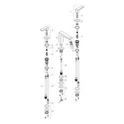 hansgrohe Metropol 3-Loch Waschtischarmatur 160, Gold poliert mit Hebelgriffen, Pus... HANSGROHE-32515990 4059625229415 (Abb. 1)