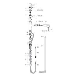 hansgrohe Talis M52, Einhebel-Küchenmischer 170mm 10l/min Chrom, 2jet Ausziehbrause... HANSGROHE-32841000 4011097521565 (Abb. 1)