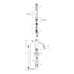 Hansgrohe AXOR Citterio E Einhebel-Waschtischmischer 130mm, Pin-Griff, Zugstangen-A... HANSGROHE-36100310 4011097818023 (Abb. 1)