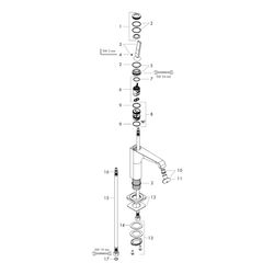 Hansgrohe AXOR Citterio E Einhebel-Waschtischmischer 130mm, Pin-Griff, Ablaufgarnit... HANSGROHE-36101300 4011097818252 (Abb. 1)