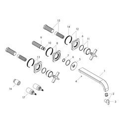 Hansgrohe AXOR Citterio E 3-Loch Waschtischarmatur Unterputz für Wandmontage, Ausla... HANSGROHE-36107310 4011097826981 (Abb. 1)