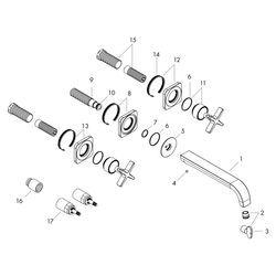 Hansgrohe AXOR Citterio E 3-Loch Waschtischarmatur Unterputz für Wandmontage, Ausla... HANSGROHE-36107670 4059625427392 (Abb. 1)