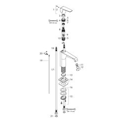 Hansgrohe AXOR Citterio E Einhebel-Waschtischmischer 130mm, Hebelgriff, Zugstangen-... HANSGROHE-36110000 4011097755946 (Abb. 1)