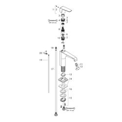 Hansgrohe AXOR Citterio E Einhebel-Waschtischmischer 130mm, Hebelgriff, Zugstangen-... HANSGROHE-36110140 4011097819457 (Abb. 1)