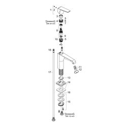 Hansgrohe AXOR Citterio E Einhebel-Waschtischmischer 130mm, Hebelgriff, Ablaufgarni... HANSGROHE-36111670 4059625427309 (Abb. 1)
