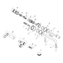 Hansgrohe AXOR Citterio E Einhebel-Waschtischmischer UP Pin-Griff, Platte, Auslauf ... HANSGROHE-36114330 4011097826868 (Abb. 1)