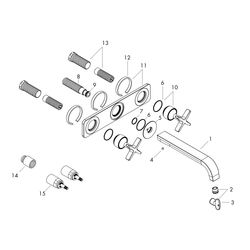Hansgrohe AXOR Citterio E 3-Loch Waschtischarmatur Unterputz für Wandmontage, Ausla... HANSGROHE-36115340 4011097827087 (Abb. 1)