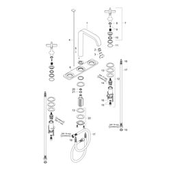 Hansgrohe AXOR Citterio E 3-Loch Waschtischarmatur ComfortZone 170, Platte, Zugstan... HANSGROHE-36116310 4011097819341 (Abb. 1)