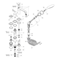 Hansgrohe AXOR Citterio E 4-Loch Fliesenrandarmatur, Thermostat, 2 Verbraucher, Chr... HANSGROHE-36410000 4011097751429 (Abb. 1)