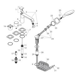Hansgrohe AXOR Citterio E 4-Loch Wannenrandarmatur, Thermostat, 2 Verbraucher, Chro... HANSGROHE-36411000 4011097751412 (Abb. 1)