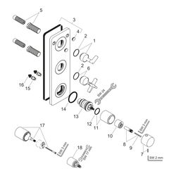 Hansgrohe AXOR Citterio E Thermostatmodul 380x120mm, UP, DN 20, für 2 Verbraucher, ... HANSGROHE-36703330 4011097905679 (Abb. 1)