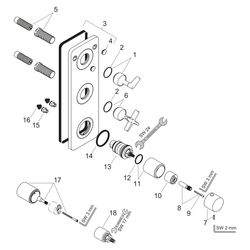 Hansgrohe AXOR Citterio E Thermostatmodul 380x120mm, UP, DN 20, für 2 Verbraucher, ... HANSGROHE-36703670 4059625427583 (Abb. 1)