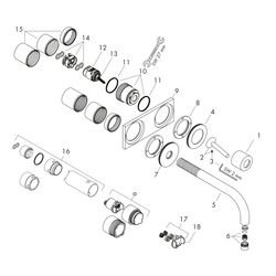 Hansgrohe AXOR Uno Einhebel-Waschtischmischer Unterputz, 5l/min, Auslauf 165mm, Pla... HANSGROHE-38112000 4011097412979 (Abb. 1)