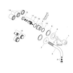 Hansgrohe AXOR Uno Einhebel-Waschtischmischer Unterputz, 5l/min, Auslauf 225mm, Ros... HANSGROHE-38116000 4011097413099 (Abb. 1)