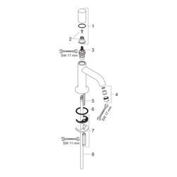 Hansgrohe AXOR Uno Standventil 70, 5l/min, G 3/8", DN 15, ohne Ablaufgarnitur, Chro... HANSGROHE-38130000 4011097366142 (Abb. 1)