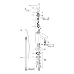 Hansgrohe AXOR Citterio Einhebel-Waschtischmischer 110mm, 5l/min, Pin-Griff, Zugsta... HANSGROHE-39010000 4011097391274 (Abb. 1)