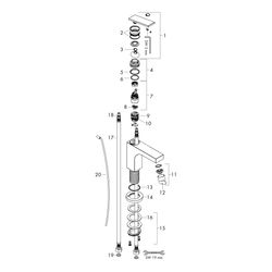 Hansgrohe AXOR Citterio Einhebel-Waschtischmischer 90mm, 5l/min, Hebel-Grifffür HWB... HANSGROHE-39022000 4059625329290 (Abb. 1)