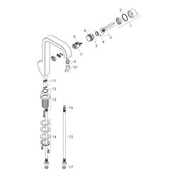Hansgrohe AXOR Citterio Einhebel-Waschtischmischer 190mm, 5l/min, Pin-Griff, Ablauf... HANSGROHE-39037000 4011097646626 (Abb. 1)